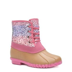 FABKIDS + Ombré + Glitter + Duck Boots + like new condition + size 3